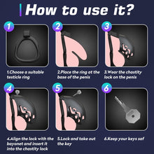 Load image into Gallery viewer, 3D Chastity Device with 3 Sizes Rings