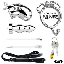 Load image into Gallery viewer, Metal Botted Male Chastity Cage with Belt