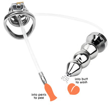 Lade das Bild in den Galerie-Viewer, Spiked Male Chastity Cage with Anal Plug