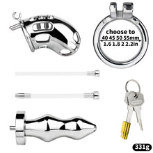 Lade das Bild in den Galerie-Viewer, Spiked Male Chastity Cage with Anal Plug