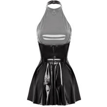 Load image into Gallery viewer, GlossLeather Dress Latex Halter Sleeveles