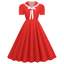 Load image into Gallery viewer, V Neck Polka Dot Printed Vintage Dresses