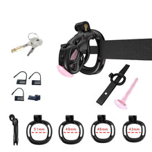 Load image into Gallery viewer, Cobra Chastity Set With Belt - black cage