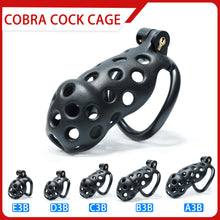 Lade das Bild in den Galerie-Viewer, Black Hole Mamba Chastity Cage Kit 1.77 To 4.13 Inches feature details graphic 1