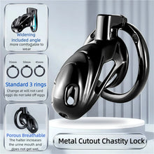 Load image into Gallery viewer, Black Metal Chastity Cage