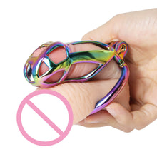 Load image into Gallery viewer, Colorful Stainless Stee Cobra Chastity Cage