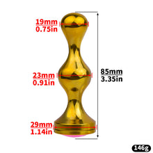 Lade das Bild in den Galerie-Viewer, Golden Short Smooth Stainless Steel Mamba Cage with Belt dimensions showing 19mm, 0.75in, 23mm