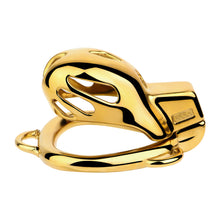 Lade das Bild in den Galerie-Viewer, Golden Short Smooth Stainless Steel Mamba Cage with Belt in alternate gallery view 13