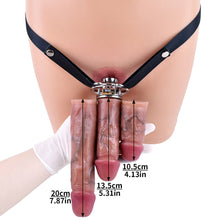 Lade das Bild in den Galerie-Viewer, Umgekehrter Keuschheitskäfig mit großem Dildo mit Bogenring
