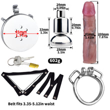 Lade das Bild in den Galerie-Viewer, Umgekehrter Keuschheitskäfig mit großem Dildo mit Bogenring