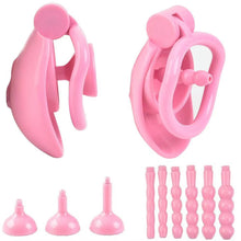 Load image into Gallery viewer, One-click Pink Pussy Chastity Cage 4