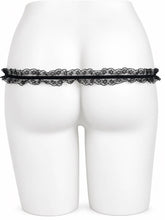 Charger l'image dans la galerie, Black lolita lace support strap shown from the rear on a display mannequin