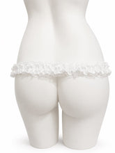 Charger l'image dans la galerie, White lace support strap shown from the rear on a display mannequin
