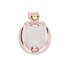 Charger l'image dans la galerie, Transparent pink heart resin chastity cage, front view