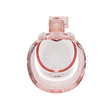 Charger l'image dans la galerie, Transparent pink heart chastity cage, rear opening view