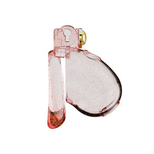 Charger l'image dans la galerie, Transparent pink heart chastity cage, side view
