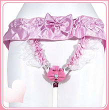 Lade das Bild in den Galerie-Viewer, Pink Lace Bow Chastity Belt