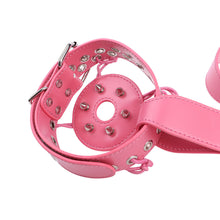 Charger l'image dans la galerie, Pink breast band buckle and removable riveted cover close-up
