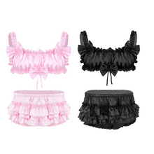 Load image into Gallery viewer, Lily Satin & Bows Sissy Bra