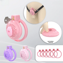 Charger l'image dans la galerie, Flat Soft Chastity Cage with 6 Rings - 1