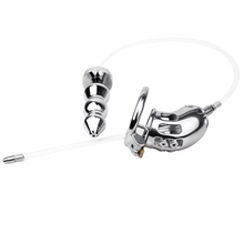 Lade das Bild in den Galerie-Viewer, Spiked Male Chastity Cage with Anal Plug
