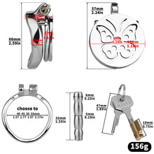 Load image into Gallery viewer, Steel Butterfly Flat Chastity Lock - 14