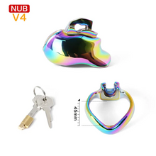 Load image into Gallery viewer, V4 Rainbow Steel Chastity Cage - nub 45mm