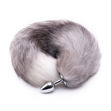 Load image into Gallery viewer, Feisty Greyback Fox Tail Butt Plug