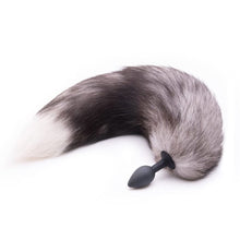 Load image into Gallery viewer, Feisty Greyback Fox Tail Butt Plug
