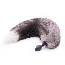 Load image into Gallery viewer, Feisty Greyback Fox Tail Butt Plug