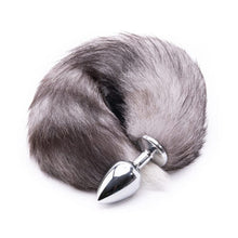Load image into Gallery viewer, Feisty Greyback Fox Tail Butt Plug