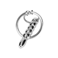 Load image into Gallery viewer, Beaded Urethral Sound With Cock Ring BDSM