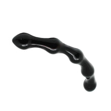 Lade das Bild in den Galerie-Viewer, Schwarzer Persönlichkeitsdildo aus gebogenem Glas