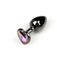 Load image into Gallery viewer, Rainbow Jeweled Black Metal Plug BDSM