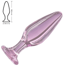 Load image into Gallery viewer, Pink Crystal Glass Plug 3 Piece Set BDSM