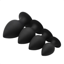 Load image into Gallery viewer, Black Chunky Silicone Butt Plug