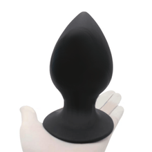 Load image into Gallery viewer, Black Chunky Silicone Butt Plug
