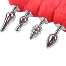 Lade das Bild in den Galerie-Viewer, Buttplug mit metallischem Schwanz in Regenbogenfarben BDSM