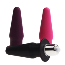 Load image into Gallery viewer, Silicone Vibrating Jelly Butt Plug | Mini Cone-Shaped