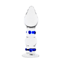Load image into Gallery viewer, Stylish Blue-Dotted Glass Butt Plug BDSM