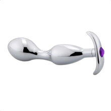 Lade das Bild in den Galerie-Viewer, Juwelenbesetzter Buttplug aus rostfreiem Metall BDSM