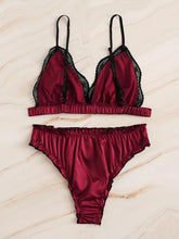 Load image into Gallery viewer, Sissy lingerie three-point sexy lace bra panty set, gallery view 2