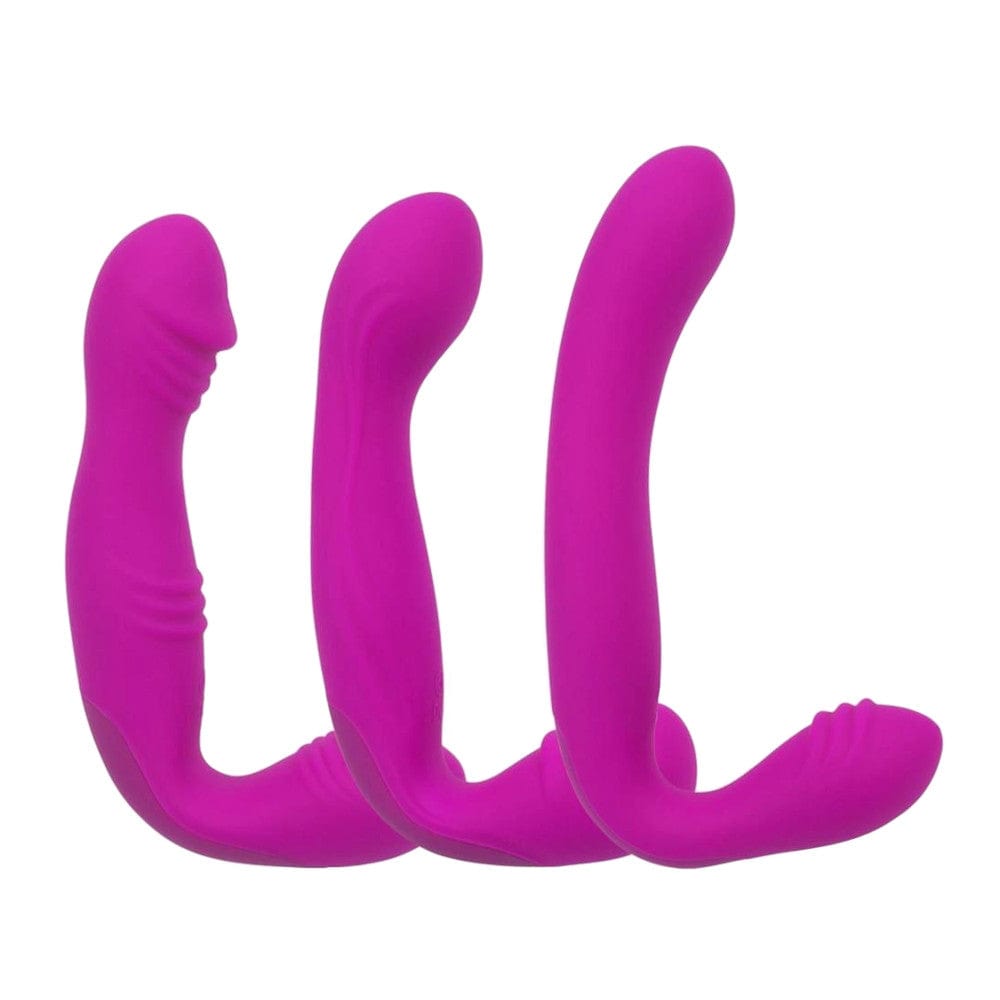 Rechargeable L-Shaped Pegging Strapless Dildo BDSM