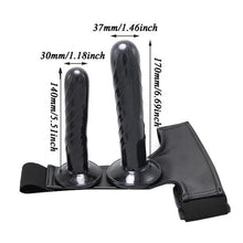 Lade das Bild in den Galerie-Viewer, Doppelendiger Strap-On in Schwarz