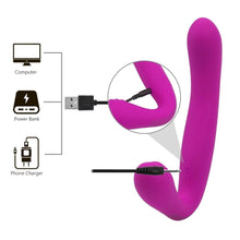 Lade das Bild in den Galerie-Viewer, Wiederaufladbarer L-förmiger Pegging-Dildo ohne Riemen BDSM