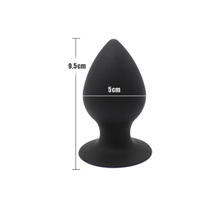 Load image into Gallery viewer, Black Chunky Silicone Butt Plug