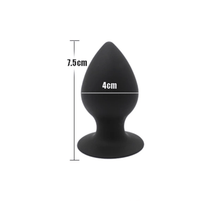 Load image into Gallery viewer, Black Chunky Silicone Butt Plug
