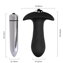 Load image into Gallery viewer, 7-Speed Black Silicone Vibrating Butt Plug