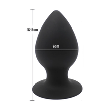 Load image into Gallery viewer, Black Chunky Silicone Butt Plug
