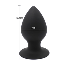 Load image into Gallery viewer, Black Chunky Silicone Butt Plug